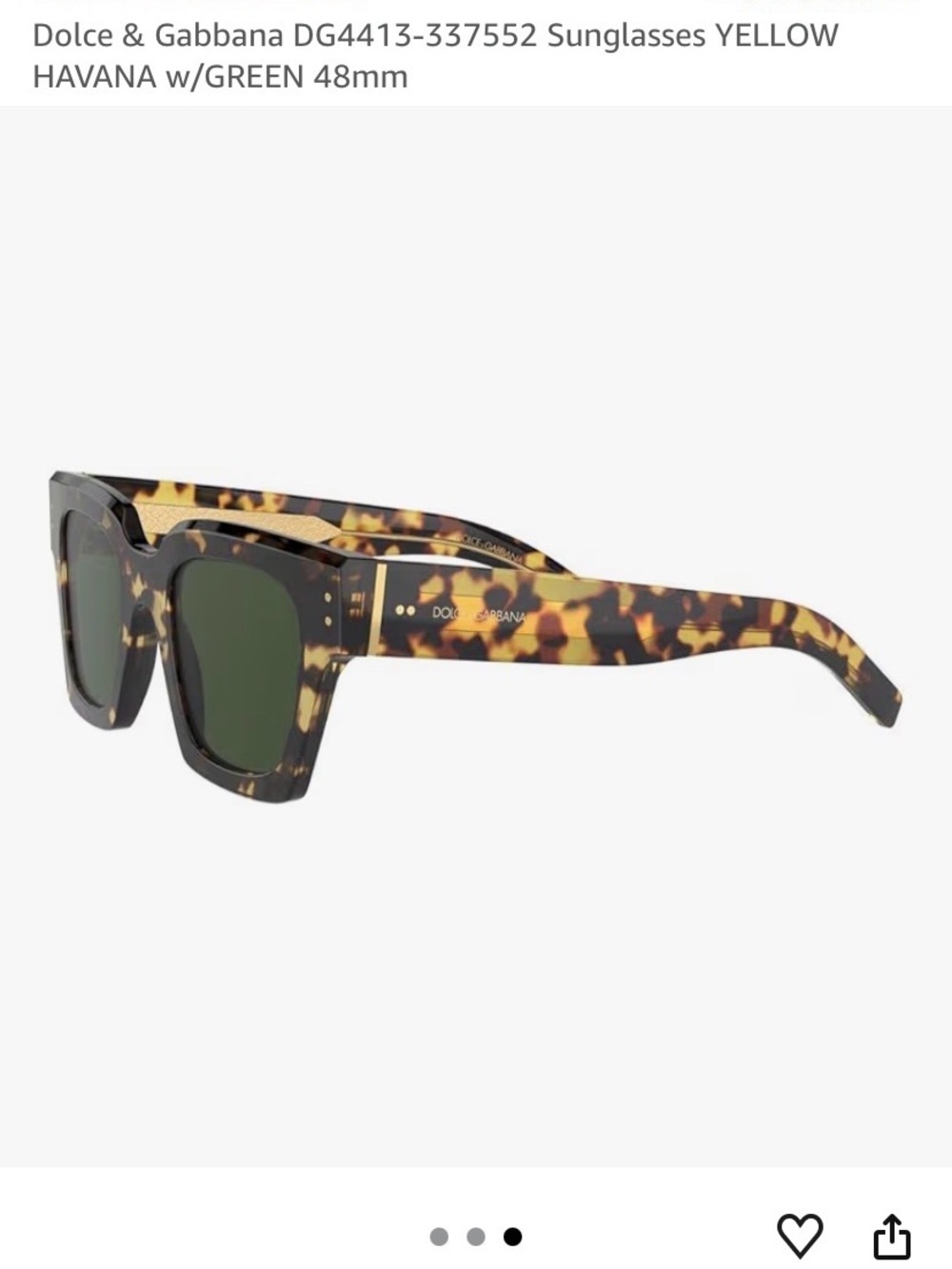 Dolce & Gabbana Tortoiseshell Sunglasses with Green Lenses